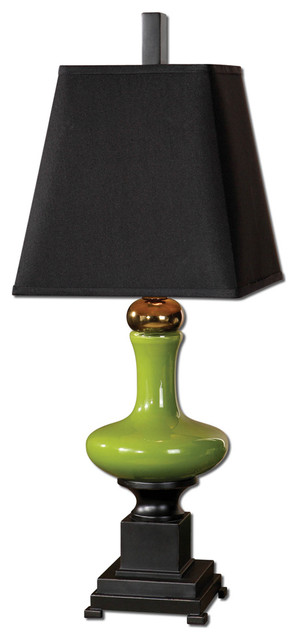 Uttermost 29277 Zeleny Green Glass Buffet Lamp
