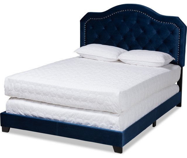 Samantha Tufted Bed - Navy Blue, Black, Queen