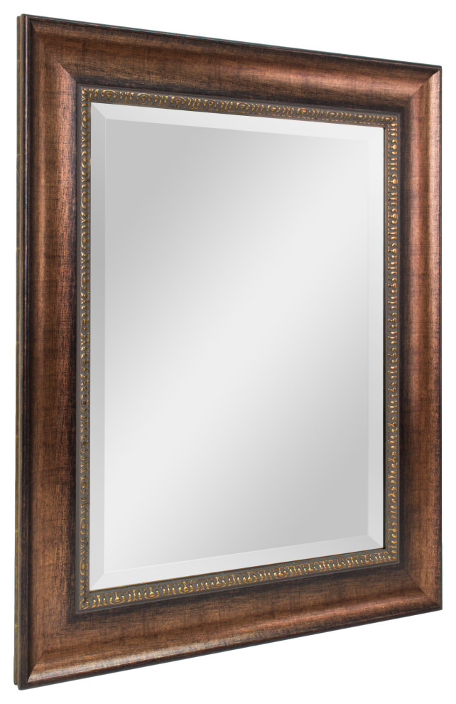 Head West Bronze Distressed Beveled Accent Mirror 30.5x36.5