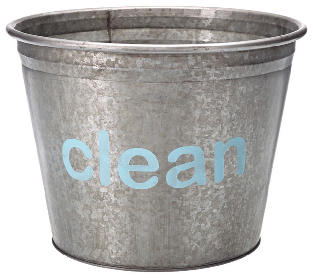Clean Galvanized Storage Bucket Farmhouse Cleaning Buckets by A