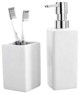Luxury Porcelain Bathroom Accessories Set, 2 Pieces - Contemporary ... Luxury Porcelain Bathroom Accessories Set, 2 Pieces - Contemporary ...