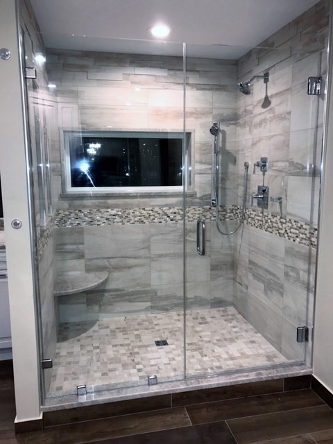 Taupe Tile Master Bathroom
