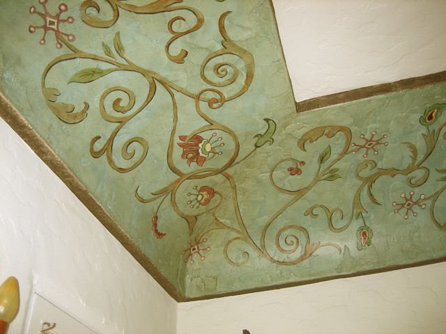 Painted Ceiling With Spanish Colonial Revival Ornament