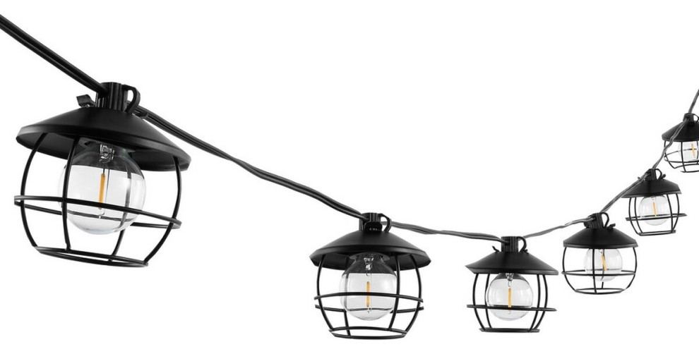 Safavieh Agitha Led Outdoor String Lights Black Outdoor Rope And