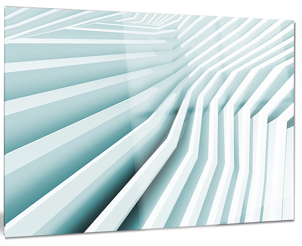 "Fractal Architecture 3D Waves" Glossy Metal Wall Art, 40"x30