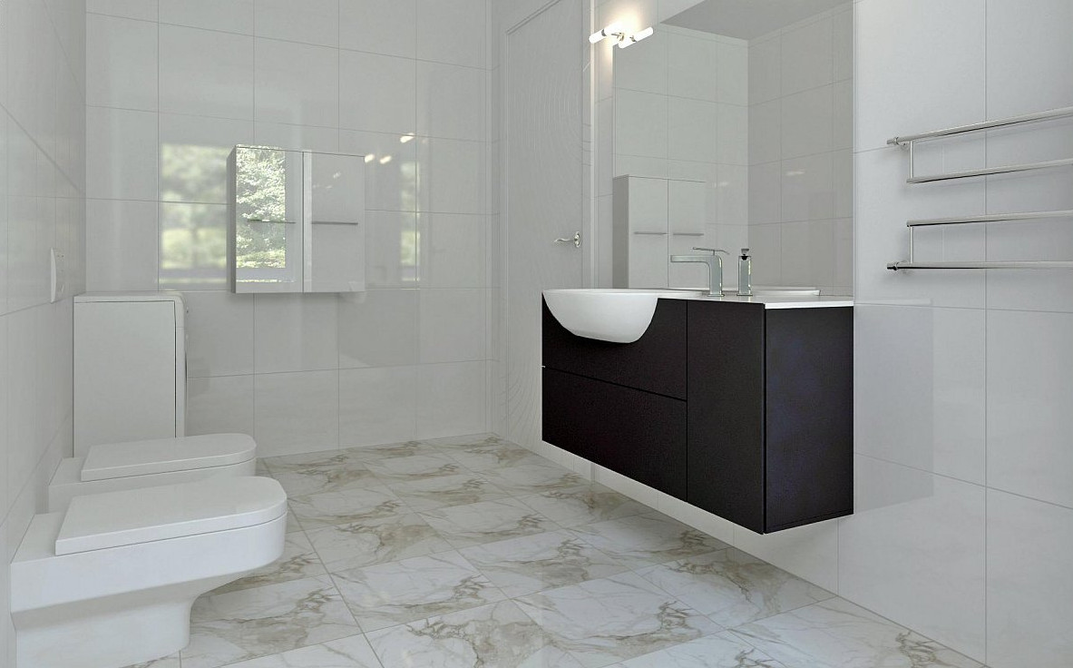 Современный двухэтажный дом с тремя спальнями