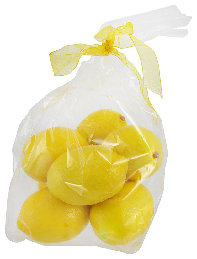 Set of 8 Life-like Decorative Lemons Home Decor