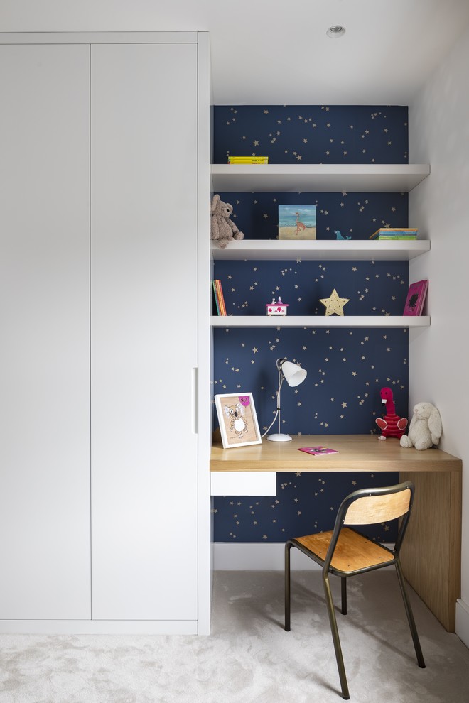 This is an example of a small contemporary kids' room in London.