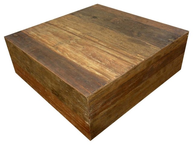 Alachian Rustic Old Wood Square Box Style Coffee Table Alachian Rustic Old Wood Square Box Style Coffee Table Transitional Tables By Sierra Living Concepts