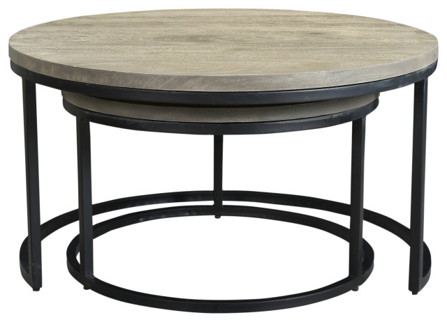 Drey Round Nesting Coffee Tables Set, Round Coffee Table Sets