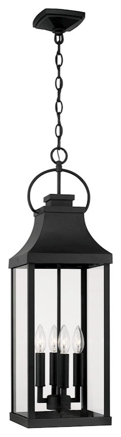 Capital Lighting Bradford 4 Light Outdoor Hanging Lantern, Black, 946442BK