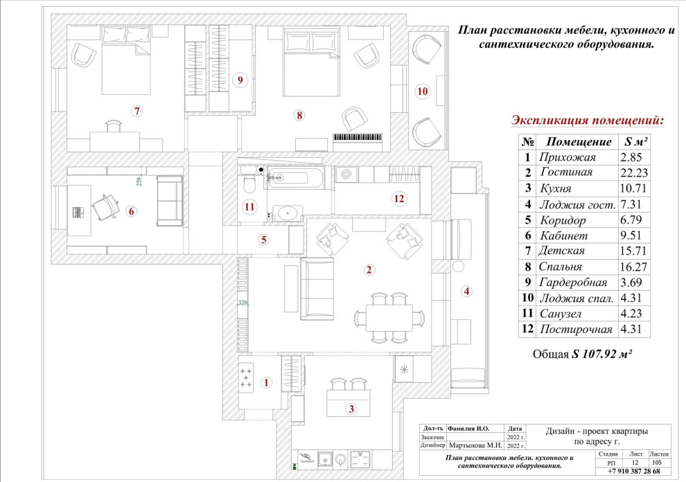 Проект квартиры в стиле современная классика