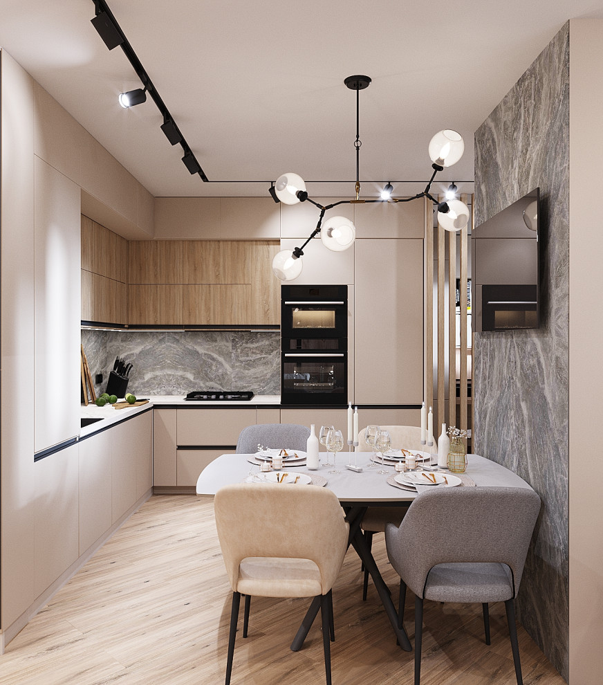 Дизайн-проект кухни-гостиной с перепланировкой