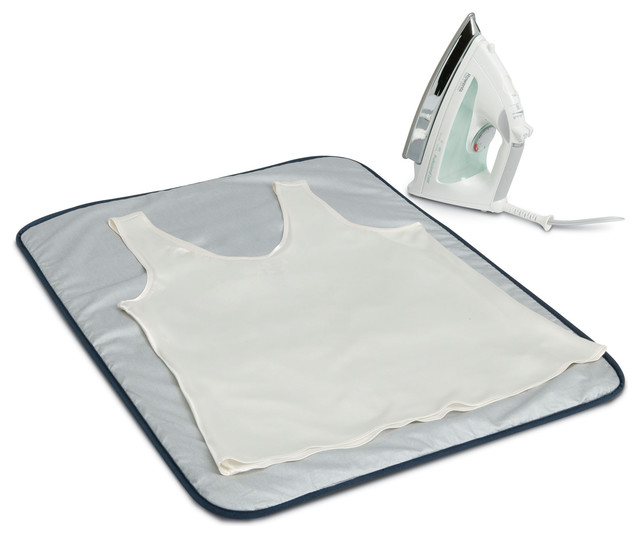 SiliconeCoated Ironing Blanket, Silver Contemporary Ironing Boards