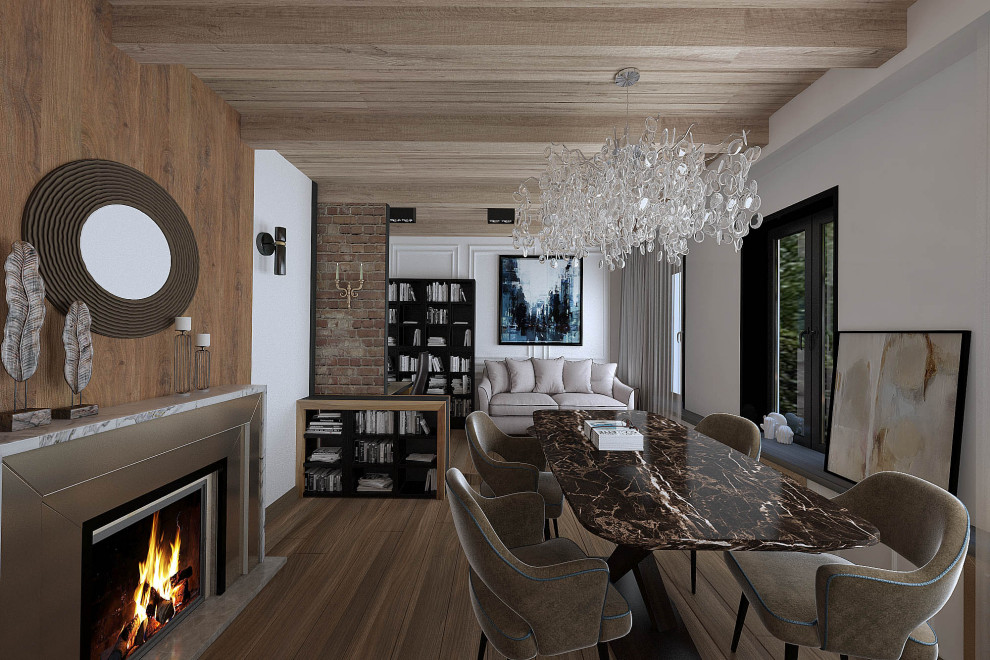 Дизайн интерьера гостиной в частном доме в Ростове-на-Дону