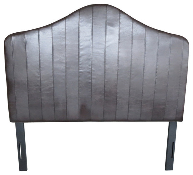 Clarkson Adjustable Full/Queen Brown Leather Headboard Transitional