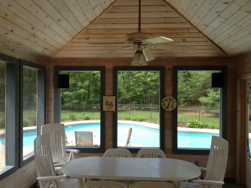 how to finish Knotty pine screed porch