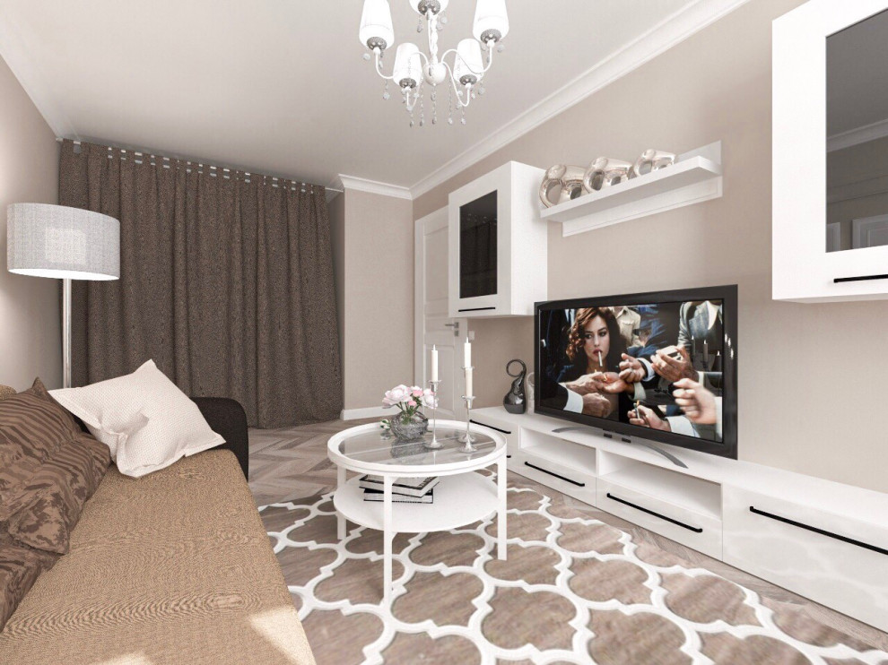 Дизайн интерьера двухкомнатной квартира в новостройке.