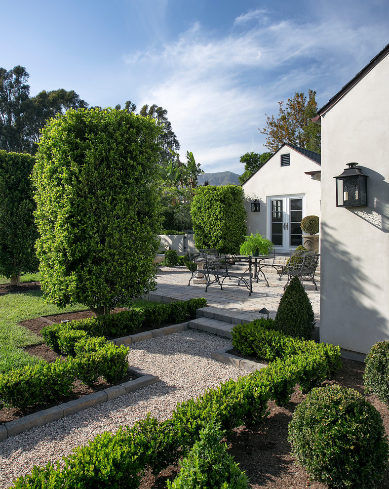 Photo of a farmhouse partial sun gravel garden path in Santa Barbara.