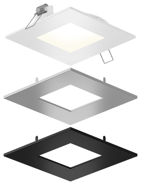 4" Square Color Changing LED Panel with Interchangeable Trim