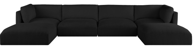 Ease Polyester Upholstered U-Shaped Modular Sectional, 4 Piece: 2 ...