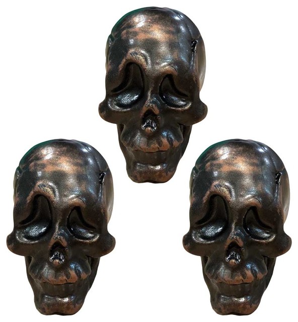 3 Pcs Awkward Face Skull Bone Drawer, Skull Cabinet Knobs