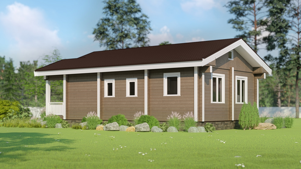 одноэтажный дом из клееного бруса. 7х12