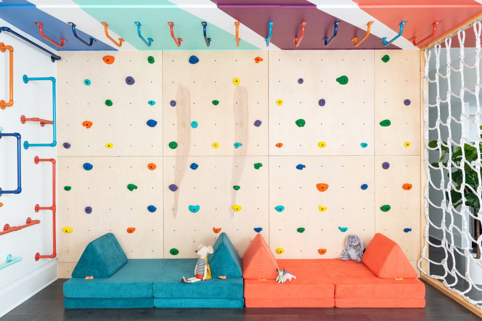 Ray of Sunshine Bethesda Playroom - Inspiration for a large contemporary childrens' room remodel in DC Metro