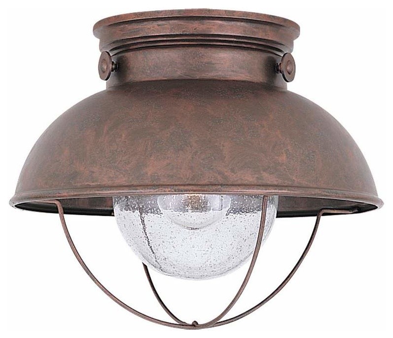 Sea Gull Lighting Outdoor Ceiling, Weathered Copper