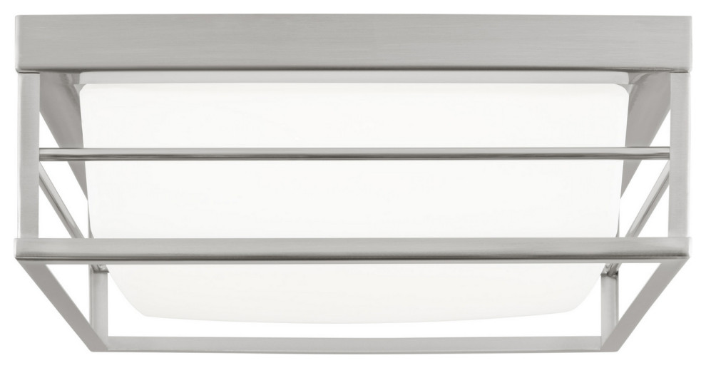 Dearborn LED Flush Mount, Brushed Nickel Transitional Flushmount Ceiling Lighting by