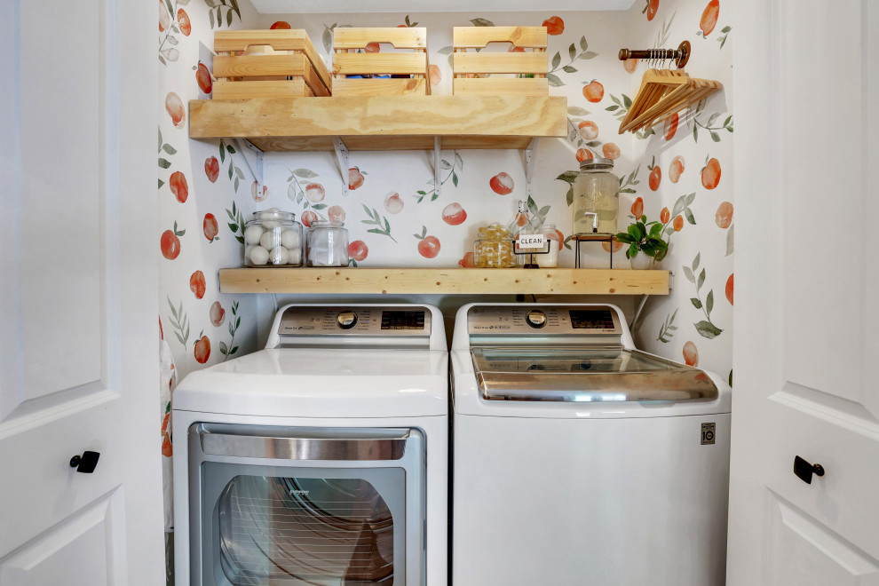 Inspiration for a transitional laundry room remodel in Atlanta