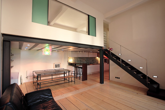 Loft Paris 18eme contemporary-living-room