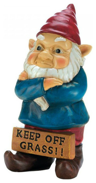 Keep Off Grass Grumpy Garden Gnome - Contemporary - Garden Statues And Yard  Art - by VirVentures | Houzz