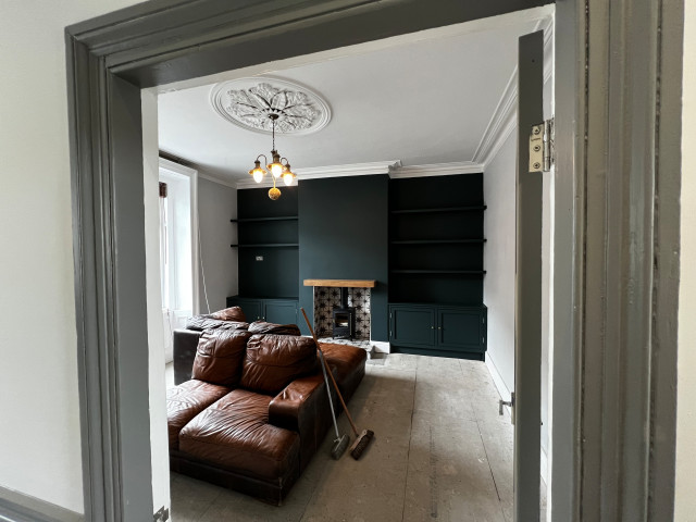 Feature colours to accentuate fireplace modern