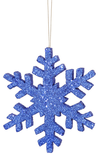 Vickerman L134402 8" Blue Glitter Snowflake Christmas Ornament