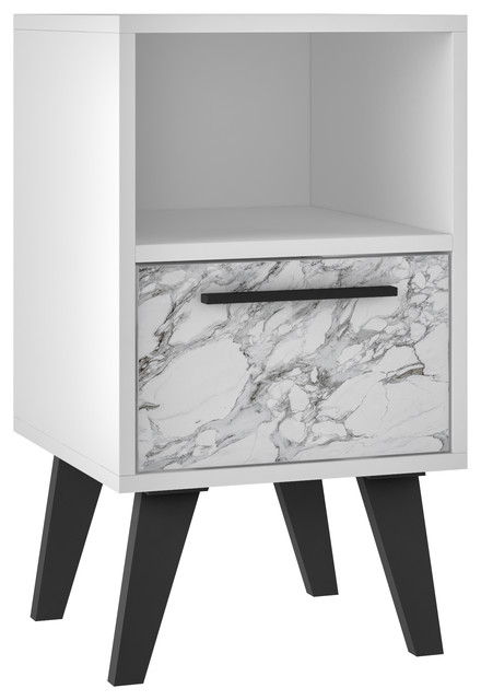 Modhaus Living Mid Century Modern Nightstand With 1 Shelf In Mid Century Modern Nightstand