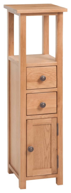 vidaXL Solid Oak Corner Cabinet Storage Display Unit Shelf Cupboard Room Brown 