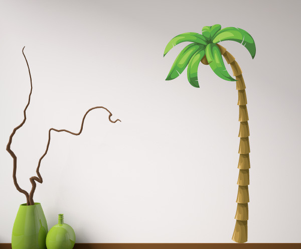 Palm Tree Vinyl Wall Decal PalmTreeUScolor007; 10 in.