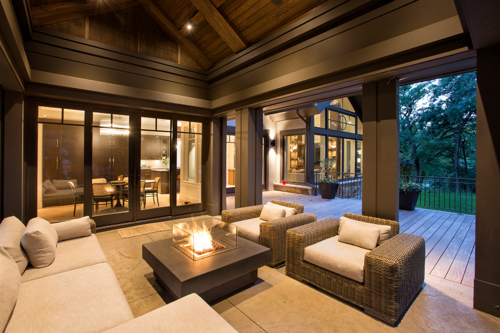 Inspiration for a rustic deck remodel in Minneapolis