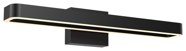 Aria 24" LED Rectangular Swivel Vanity Wall Sconce, Black