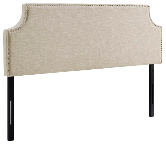 Modern Contemporary Urban Living Design Headboard, Fabric Nail Rivet ...