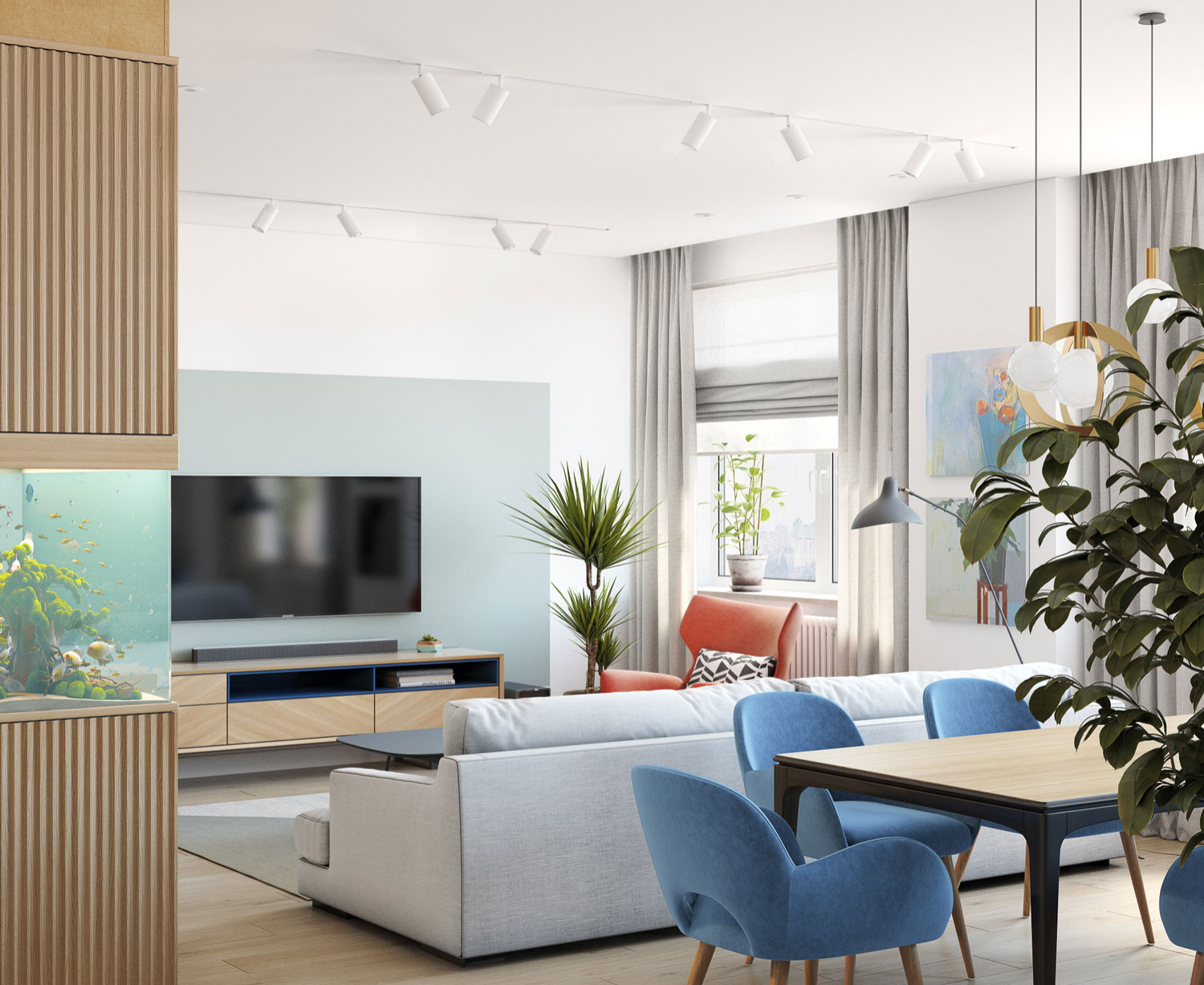 Дизайн интерьера четырехкомнатной квартиры в г. Москва