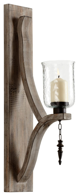 Giorno Wall Candleholder in Washed Oak