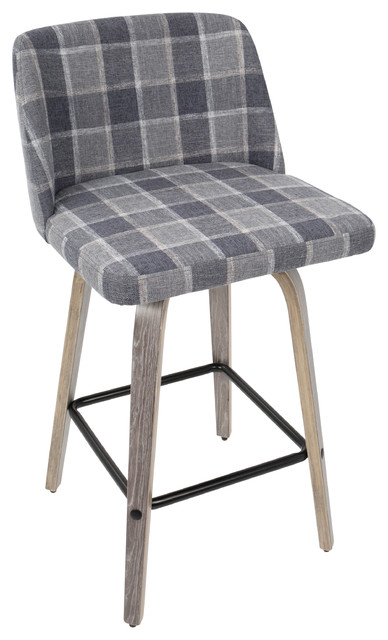 Boswell Counter Stool Farmhouse Bar Stools And Toriano Mid Century Modern Counter Stool Light Gray Wood And Blue Plaid