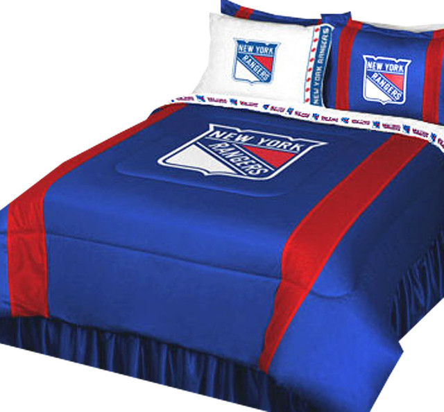 Sports Coverage NHL New York Rangers Bedroom Set Hockey Logo Bedding