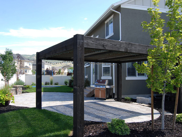 Slc Backyard Timber Frame Pergola Contemporary Patio Salt