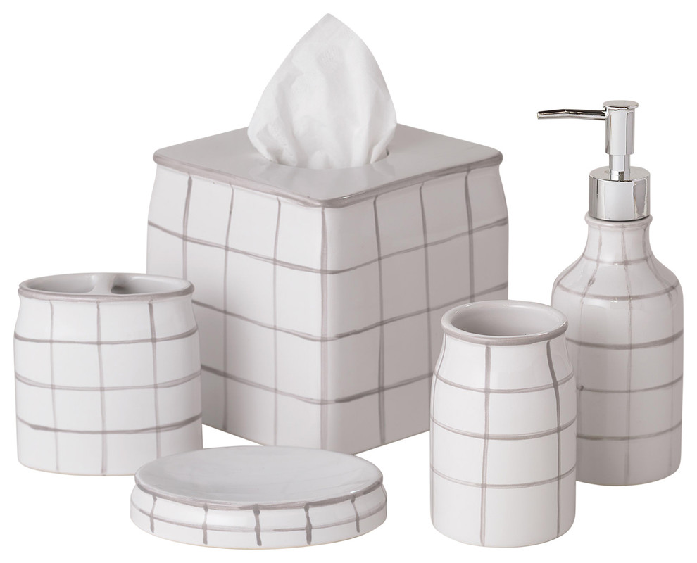 Brandon 5Piece Bath Accessory Set Contemporary Bathroom Accessory