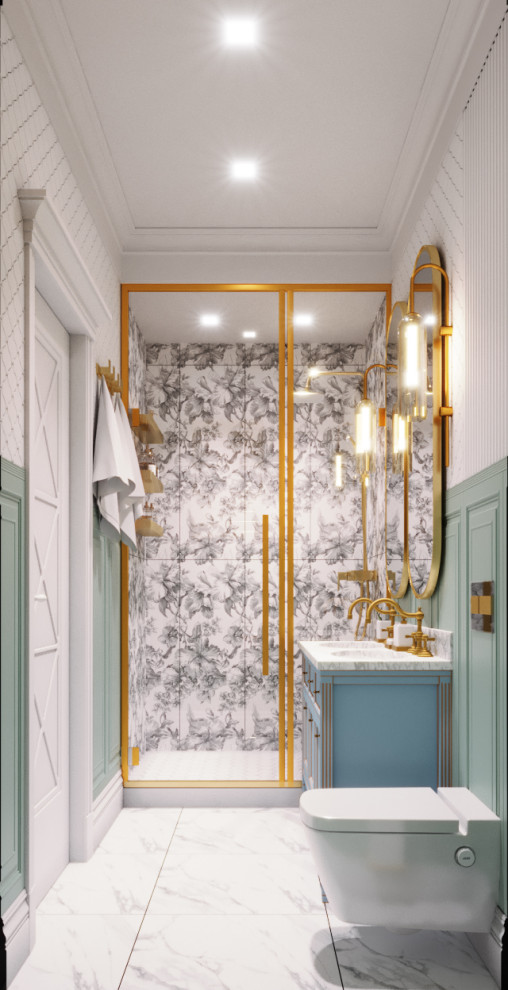 Дизайн ванной комнаты и душевой комнаты в классическом стиле. Вариации.