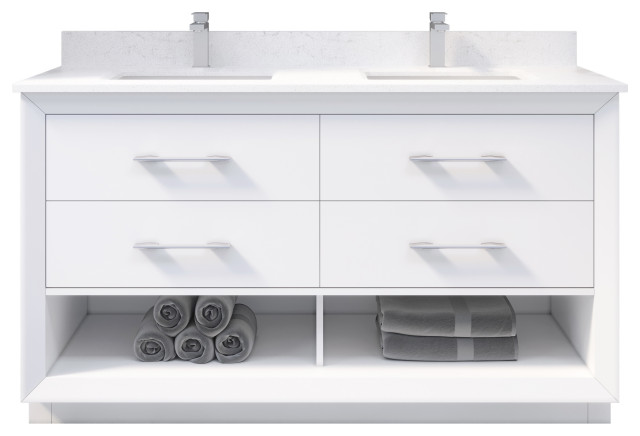 Rio Ii 60 Vanity With Power Bar And Drawer Organizer Modern Bathroom Vanities And Sink Consoles By Art Bathe