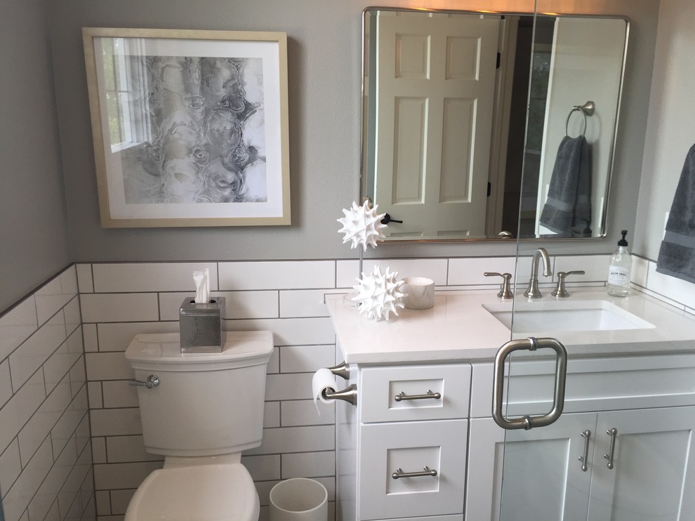 Basement - transitional basement idea in Denver